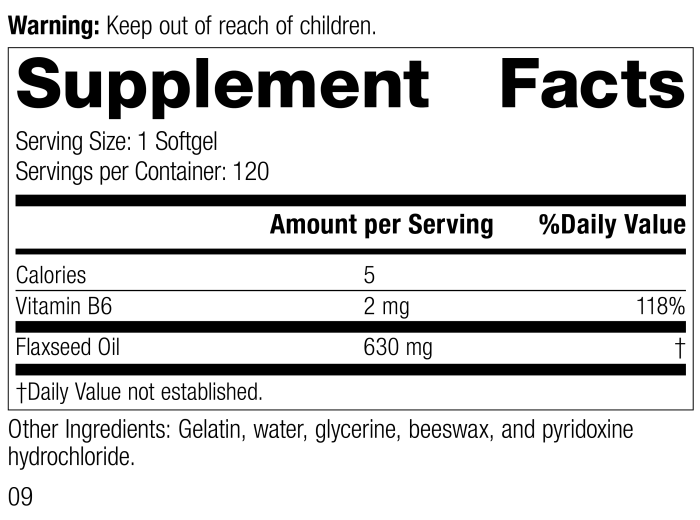 Flax Oil with B6