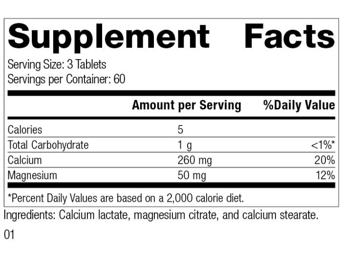 Calcium Lactate, 180 Tablets