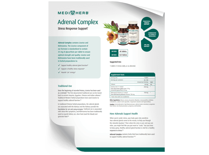 Adrenal Complex - Fact Sheet