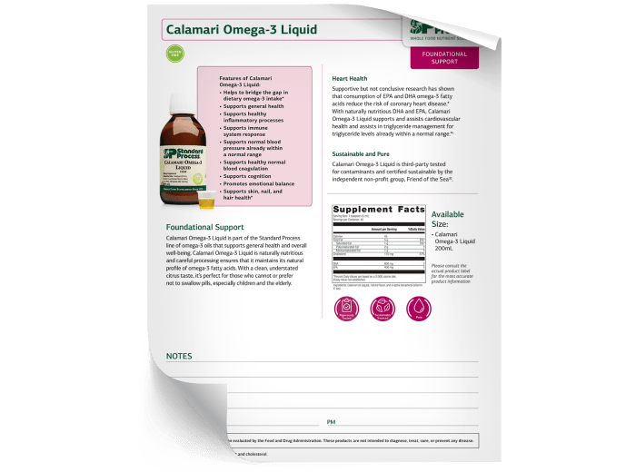 Calamari Oil - Fact Sheet