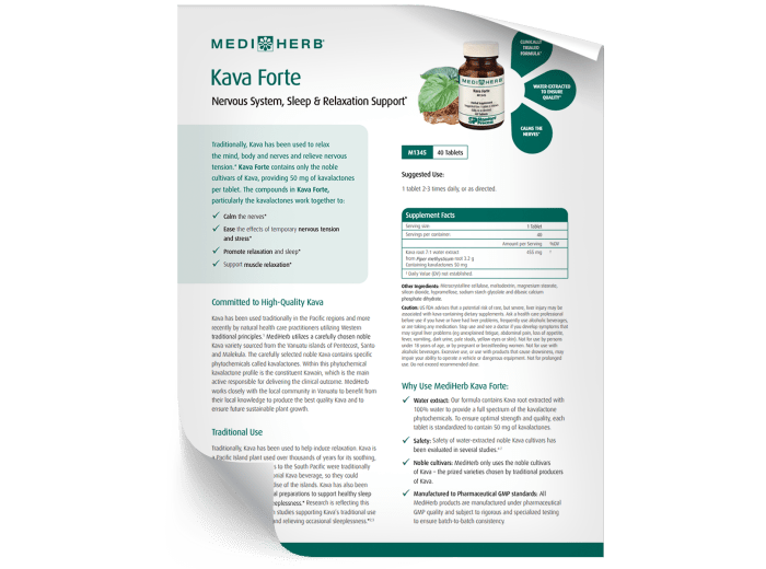 Kava Forte - Fact Sheet