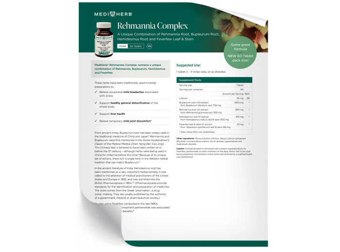 Rehmannia Complex- Fact Sheet