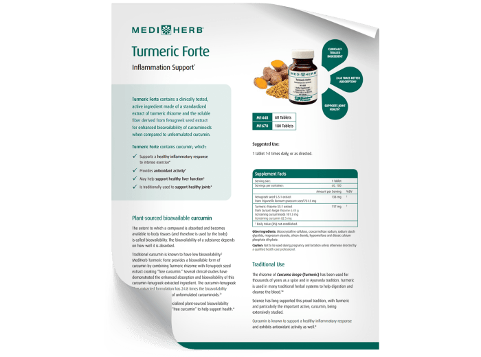 Turmeric Forte - Fact Sheet