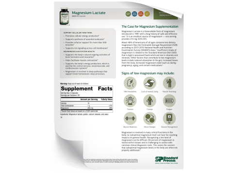 Magnesium Lactate - Fact Sheet