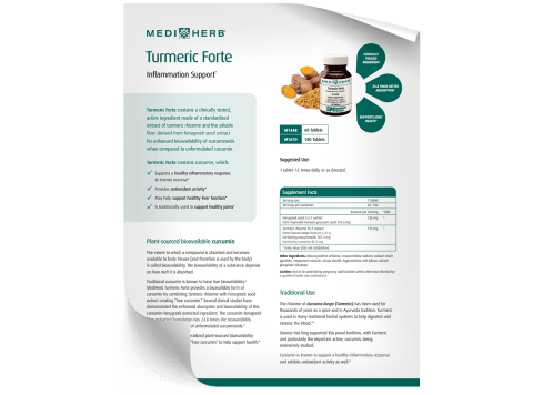 Turmeric Forte - Fact Sheet