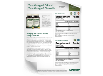 Tuna Omega-3 Oil and Chewable - Fact Sheet