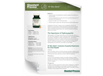 VF Bio-Dent® for Pets Fact Sheet